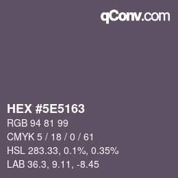 Color code: HEX #5E5163 | qconv.com