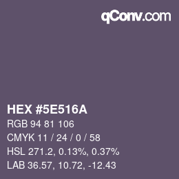 Color code: HEX #5E516A | qconv.com
