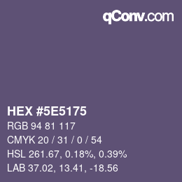Color code: HEX #5E5175 | qconv.com