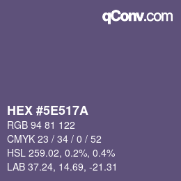 Color code: HEX #5E517A | qconv.com