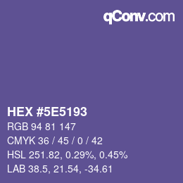 Color code: HEX #5E5193 | qconv.com