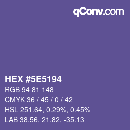 Color code: HEX #5E5194 | qconv.com