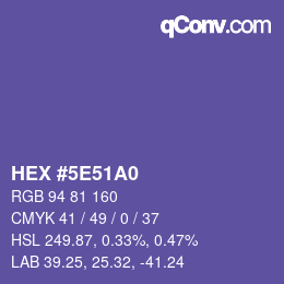 Color code: HEX #5E51A0 | qconv.com
