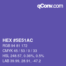 Color code: HEX #5E51AC | qconv.com
