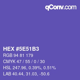 Color code: HEX #5E51B3 | qconv.com
