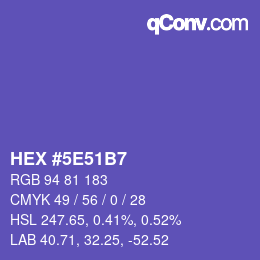 Color code: HEX #5E51B7 | qconv.com