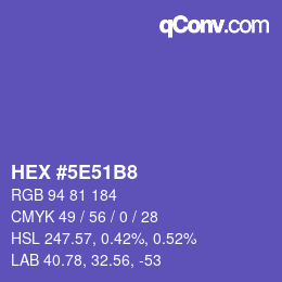 Color code: HEX #5E51B8 | qconv.com
