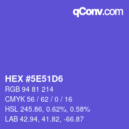 Color code: HEX #5E51D6 | qconv.com