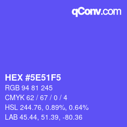 Color code: HEX #5E51F5 | qconv.com