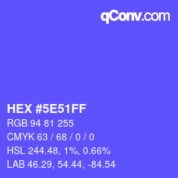 Color code: HEX #5E51FF | qconv.com