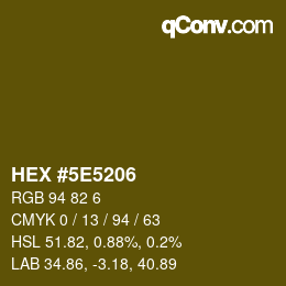 Color code: HEX #5E5206 | qconv.com