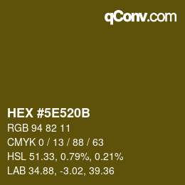 Color code: HEX #5E520B | qconv.com