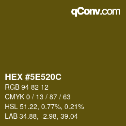 Color code: HEX #5E520C | qconv.com