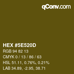 Color code: HEX #5E520D | qconv.com