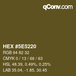 Color code: HEX #5E5220 | qconv.com