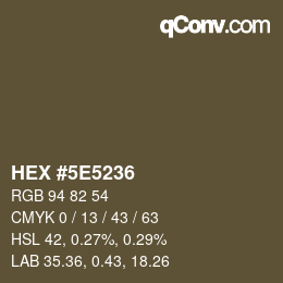 Color code: HEX #5E5236 | qconv.com