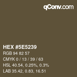 Color code: HEX #5E5239 | qconv.com