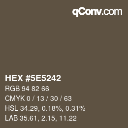 Color code: HEX #5E5242 | qconv.com