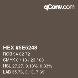 Color code: HEX #5E5248 | qconv.com