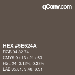 Color code: HEX #5E524A | qconv.com