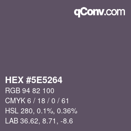 Código de color: HEX #5E5264 | qconv.com