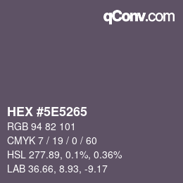 Código de color: HEX #5E5265 | qconv.com