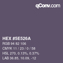 Color code: HEX #5E526A | qconv.com