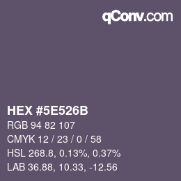 Color code: HEX #5E526B | qconv.com