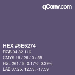 カラーコード: HEX #5E5274 | qconv.com