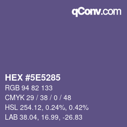 Color code: HEX #5E5285 | qconv.com