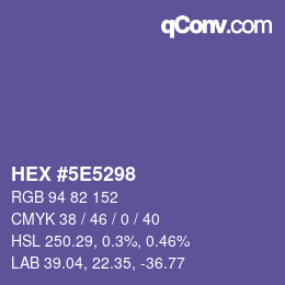 カラーコード: HEX #5E5298 | qconv.com