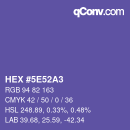 Color code: HEX #5E52A3 | qconv.com