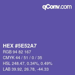 Color code: HEX #5E52A7 | qconv.com