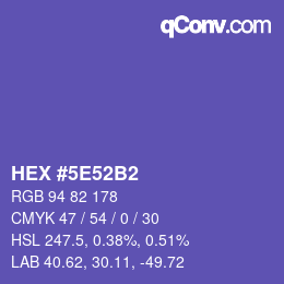 Color code: HEX #5E52B2 | qconv.com