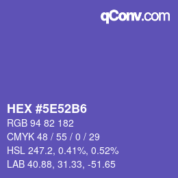 Color code: HEX #5E52B6 | qconv.com