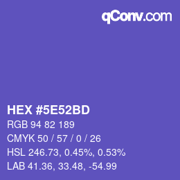 Color code: HEX #5E52BD | qconv.com