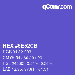 Color code: HEX #5E52CB | qconv.com