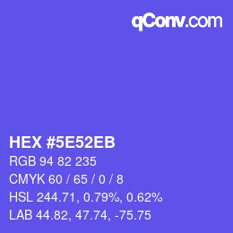 Código de color: HEX #5E52EB | qconv.com
