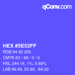 Color code: HEX #5E52FF | qconv.com