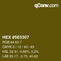 Color code: HEX #5E5307 | qconv.com