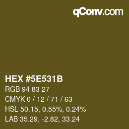 Color code: HEX #5E531B | qconv.com