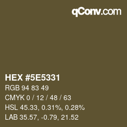 Color code: HEX #5E5331 | qconv.com