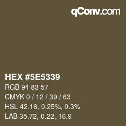 Color code: HEX #5E5339 | qconv.com