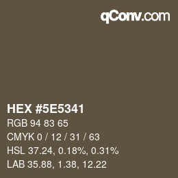 Color code: HEX #5E5341 | qconv.com