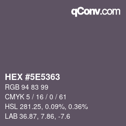 Color code: HEX #5E5363 | qconv.com