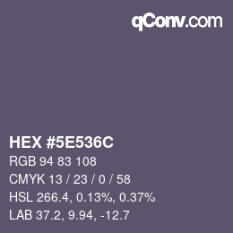 Color code: HEX #5E536C | qconv.com