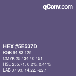 Color code: HEX #5E537D | qconv.com