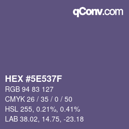 Color code: HEX #5E537F | qconv.com