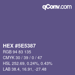 Color code: HEX #5E5387 | qconv.com