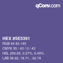 Color code: HEX #5E5391 | qconv.com